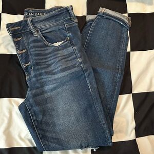 American Eagle Outfitters Dark Wash Cropped Jeans